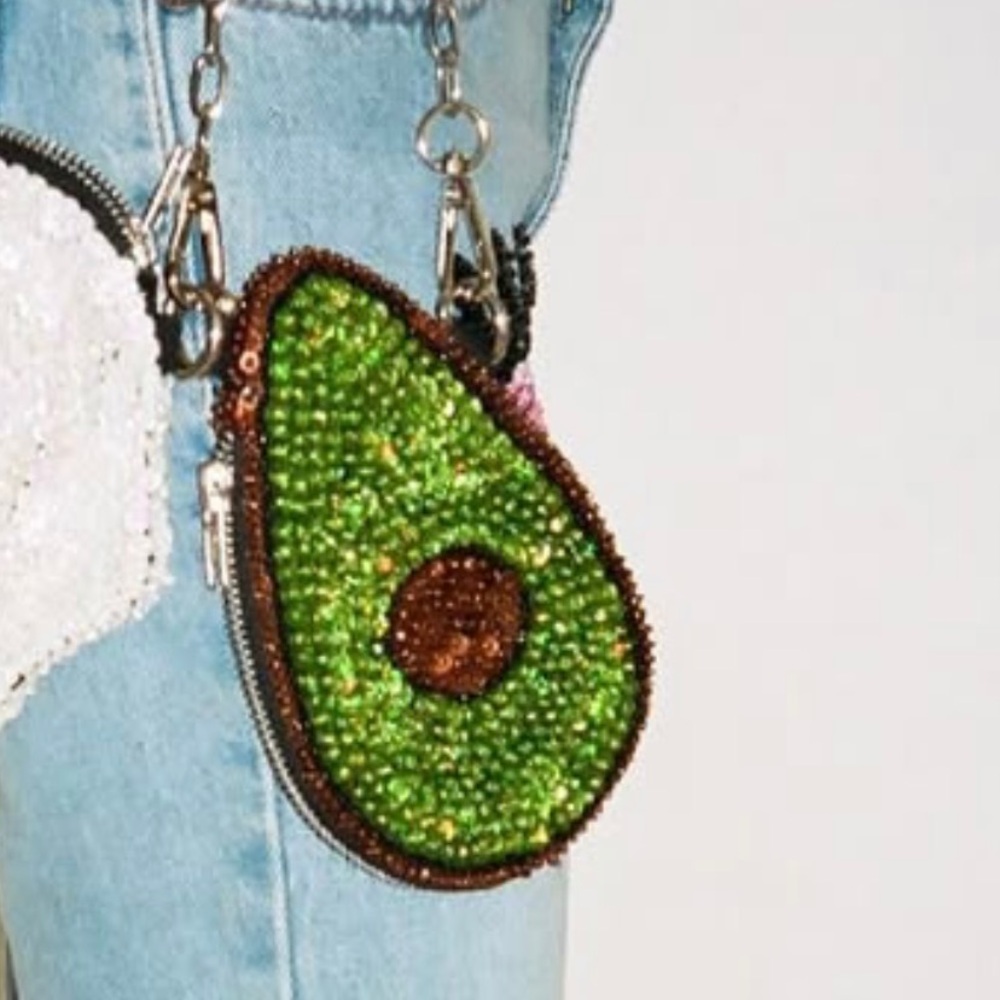 ISO Discount Universe Avocado Sequin Purse